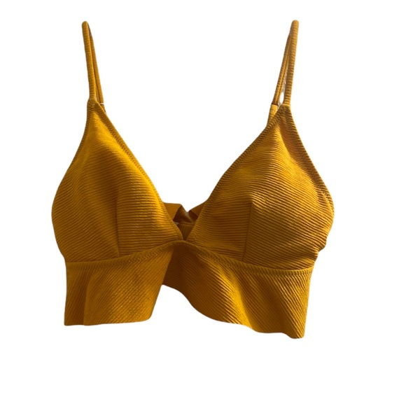Selfiego Orange Ruffle Bikini Swim Top size medium - Picture 2 of 5